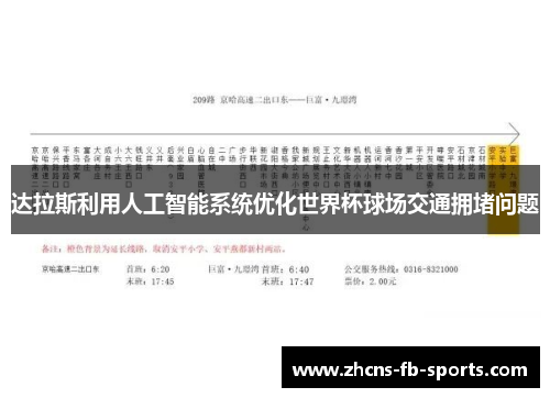 达拉斯利用人工智能系统优化世界杯球场交通拥堵问题 达拉斯利用人工智能系统优化世界杯球场交通拥堵问题